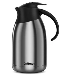 Insulated Thermal Coffee Carafe Pitcher 68 Oz Double Walled Vacuum Thermos Butle - Picture 1 of 8