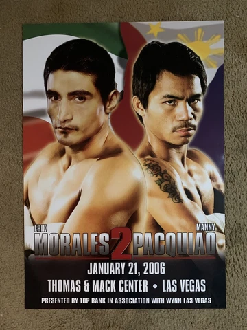 Manny Pacquiao vs Erik Morales 2 Official/Original Rare On-Site Poster 2006 Cover