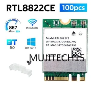 100PCS RTL8822CE M.2 NGFF WiFi Card 2.4G/5Ghz 867Mbps Wireless Bluetooth Adapter - Picture 1 of 7