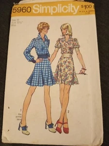 5960 SIMPLICITY c.1970's - TOP & SKIRT - Sz 10 B 32.5" OR Sz 12 B 34" - Picture 1 of 2