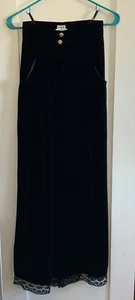 Chanel Hose Samt weite schwarze Spitze unten Größe 34 französische Größe 2 USA - Bild 1 von 7
