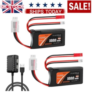 2 Piezas Baterías SCX24 2S 1000mAh 7.4V 35C Batería Lipo con Cargador USB 2 en 1 Reino Unido - Imagen 1 de 10