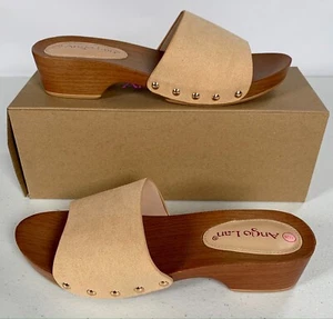 Sandalias Anglo Lan de tacón plano de madera sintética para mujer con detalles de tachuelas - Imagen 1 de 16