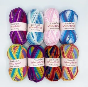 Wondersoft Merry Go Round DK Multicolour Self Striping Double Knitting Wool 100g - Picture 1 of 9