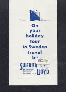 SCHWEDISCHE LLOYD LINE GÖTEBORG & STOCKHOLM AUF URLAUB TOUR REISEN MIT DEM SCHIFF 1939 AD - Bild 1 von 1