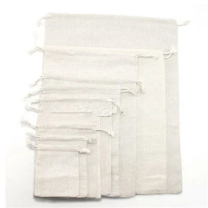 Baumwolle Leinen Beutel Drawstring Saclet Jute Sack Schmuck Taschen Geschenk - Picture 1 of 17