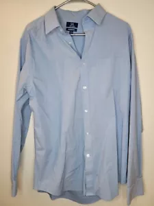 George Shirt Mens Light Blue Classic Fit Button Cuffs Front Pocket Large 42-44 - Picture 1 of 2