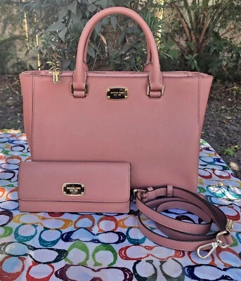 Michael Kors Kellen Saffiano Tote and Kellen Continental Wallet - Image 1 of 4