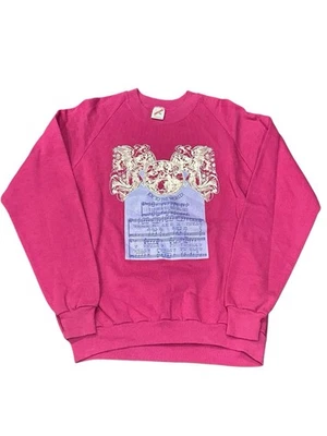 Etiqueta Jerzees Vintage Años 90 Rosa Alegría al Mundo Jesús Navidad Cuello Redondo Talla XL Foto 1 de 4