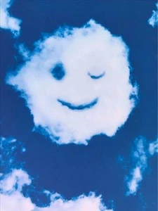 WINKING CLOUD EMOJI Funny Blank Greeting Card AVANTI - Picture 1 of 2
