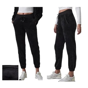 NEW Athleta Recover Cozy Karma Jogger Pants Velour Black Plus Size 1X Plush - Picture 1 of 10