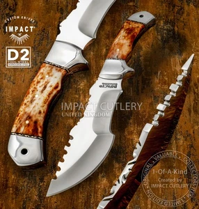 Model # 4740 Impact Cutlery Custom D2 Steel Full Tang Tracker Survival Knife - Picture 1 of 15
