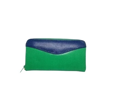 Cartera Mundi Vintage Verde y Azul Larga Cremallera Alrededor Nueva con Etiquetas  Foto 1 de 4