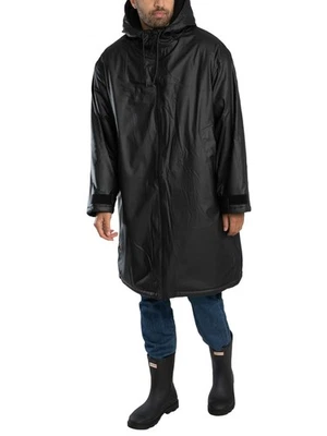 Hunter Men's Downpour PU Cocoon Cloak Jacket, Black - Image 1 of 4
