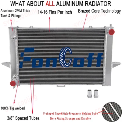 Fit 1998-2004 1999 2002 2003 Volvo V70 C70 S70 2.3/2.4L 2-Row Radiator Aluminum - Imagem 1 de 4