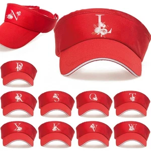 Pink flower Sun Visor Cap With Peak Adjustable Strap-Sports Golf Tennis Cotton - Picture 1 of 35