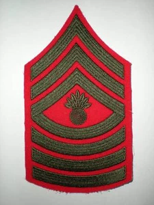 USMC MASTER GUNNERY SERGEANT RANK GREEN/RED -1 PAIR - Picture 1 of 1
