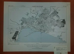 1943 US Army Map City Plan of Puerto de Palma Spain - Picture 1 of 6