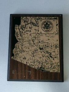 United States Army Composite Wood Wall Hanging Old Arizona Map Plaque 8X10" Inch - Picture 1 of 3