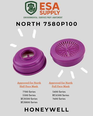 BRAND NEW - HONEYWELL NORTH 7580P100 Particulate Filter Cartridges - 72 Pairs - Image 1 of 2