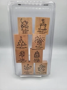 Set Timbri Stampin Up AUGURI BIZZEFFE Matrimonio Bambino Vacanze Compleanno Simpatia - Foto 1 di 6