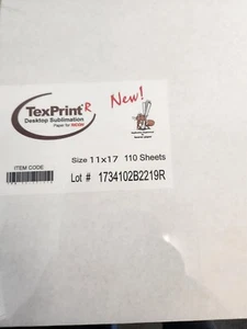 Beaver Texprint SUBLIMATION PAPER 11"x17" 110 sheets - Picture 1 of 1