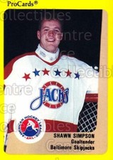 1989-90 ProCards AHL #98 Sean Simpson