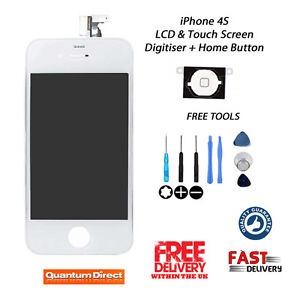 Para iPhone 4S Blanco de Repuesto de conjunto digitalizador de pantalla táctil LCD PANTALLA