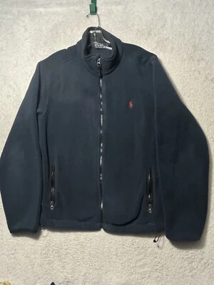 Polo Ralph Lauren Polartec Jacket Coat  Mens L Fleece Full Zip Navy Red Pony  - Image 1 of 4