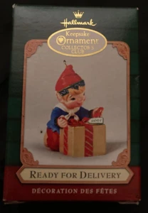 Hallmark Keepsake Ornament Ready For Delivery Elf with Gift 2001 NIB - Picture 1 of 2