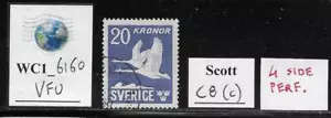 WC1_6160. SWEDEN. Rare 1942-53 air mail stamp w. 4 side perf. Scott C8c. Used - Picture 1 of 1