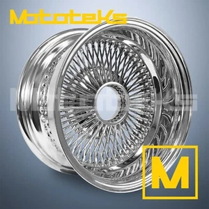 15X8 LUXOR WIRE WHEEL 100 STRAIGHT REV LOWRIDER CHROME RIM SINGLE WHEEL ONLY - Picture 1 of 5
