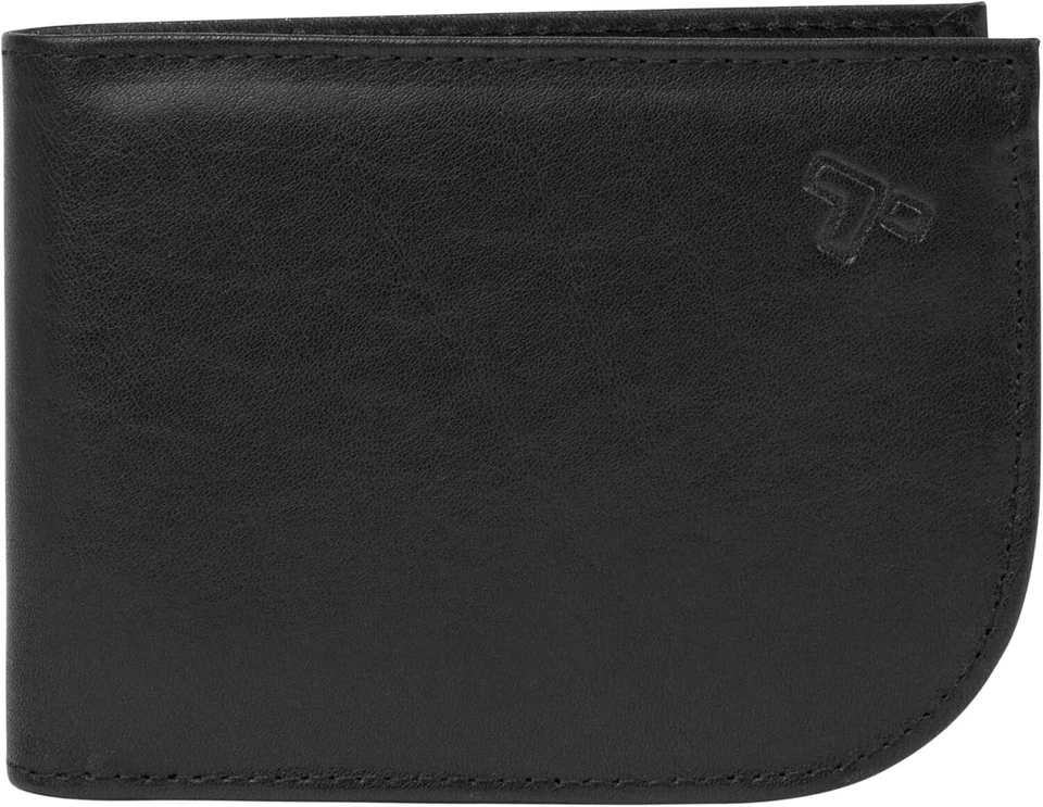 Cartera Travelon Safe ID de cuero con bolsillo frontal, negra, talla única Foto 1 de 1
