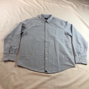 UNTUCKIT Para Hombre Camisa Grande Mangas Largas Sin Arrugas Botones Arriba Azul Claro - Imagen 1 de 6