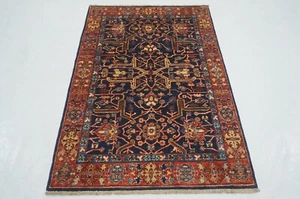 3 x 5 ft Navy Blue Bidjar Oriental Afghan Hand Knotted Traditional Area Rug - Picture 1 of 17