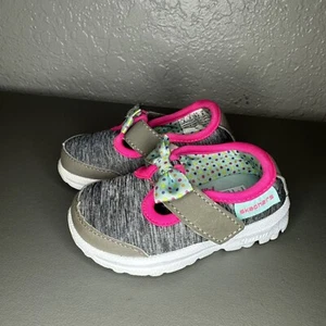 Skechers Kids Go Walk Bitty Bow Sneaker, Size 3 Gray/Pink memory foam - Picture 1 of 8