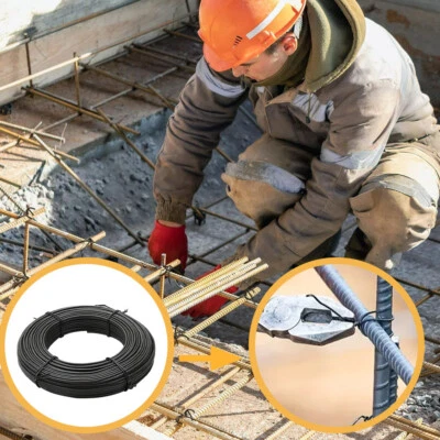 LIFELOOK 52/100m Black Soft Annealed Reinforcing Tying Wire 2.5mm Thickness Flexible Tie