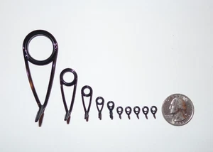 Set 10 Fuji BKLAG Slim Ring Black K-Series Fishing Rod Spinning Guides (25H-4.5) - Picture 1 of 4