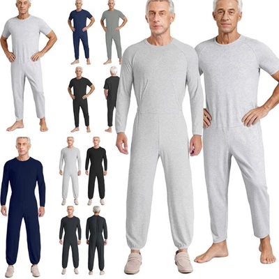 Macacão de segurança masculino adaptável EUA com zíper traseiro fácil cuidado macacão idosos e limitado  - Imagem 1 de 2