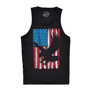 Mens Eagle In Flag Fitness Tank Awesome Fourth Of July Graphic Tanktop For Men - Picture 1 of 7