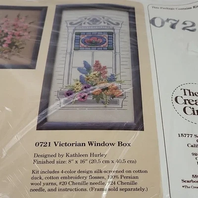 Vintage 1988 The Creative Circle 0721 Victorian window box Embroidery Kit - Image 1 of 4