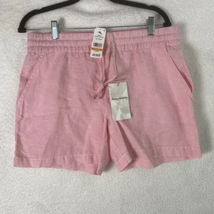 Tommy Bahama Palmbray High-Rise Linen Easy Shorts Small Bikini White Pink - Bild 1 von 16