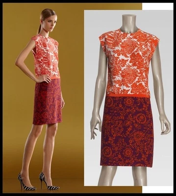 VESTIDO GUCCI MISTO ESTAMPA FLORAL SEDA COLORBLOCK BAINHA US$ 1.700 tamanho IT 40 EUA 4 - Imagem 1 de 4