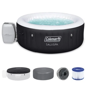 Bestway Coleman AirJet Inflatable Hot Tub w/EnergySense Cover, Blk(Open Box) - Picture 1 of 12