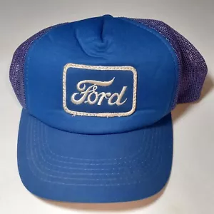 Vintage 80s FORD Snapback Patch Trucker Hat - Picture 1 of 11