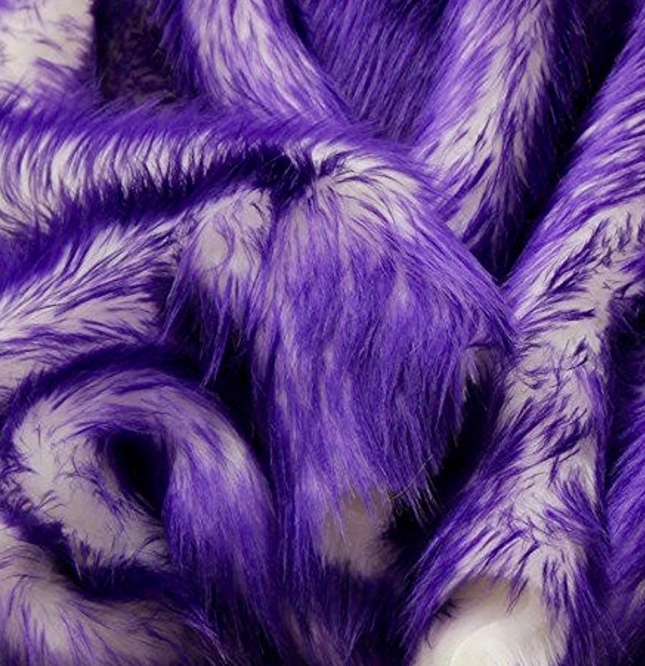 Faux Fur fake purple Frosted tips fabric 60" Wide sold by the yard upholstery  - Image 1 of 1
