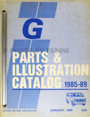 Libro de piezas de furgoneta Chevrolet GMC 1985-1989 G10 G20 G30 G1500 G2500 G3500 catálogo Foto 1 de 2
