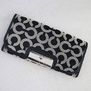 NWT COACH OP Art Signature Black and White Envelope WALLET $208 NEW