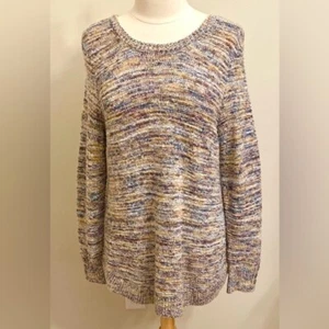 Maurices Multicolored Space Dye Crew Neck Long Sleeve Ribbed Knit Sweater Size L - Picture 1 of 12