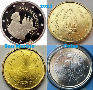 Moneda San Marino 20 50 céntimos 1 2 euros 2024 torres san microestado 1€ 2€ UNC - Imagen 1 de 10